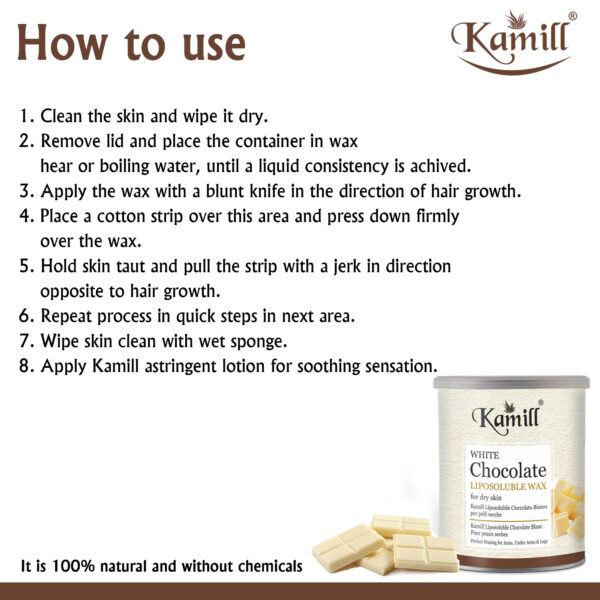 Kamill White Chocolate Liposoluble Wax – Gentle Hair Removal for All Skin Types - Image 3