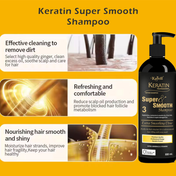 Kamill Keratin Super Smooth Shampoo No. 3 – 500 gm - Image 3
