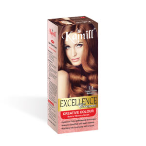 Kamill copper brown mahogany hair color, mahogany brown hair dye, copper tone hair color, keratin hair color, argan oil hair color, ammonia free hair dye, salon finish hair color, long-lasting brown hair color, glossy hair color, hair shine treatment, professional hair color 100gm, vibrant copper mahogany shade, Kamill hair color for men and women