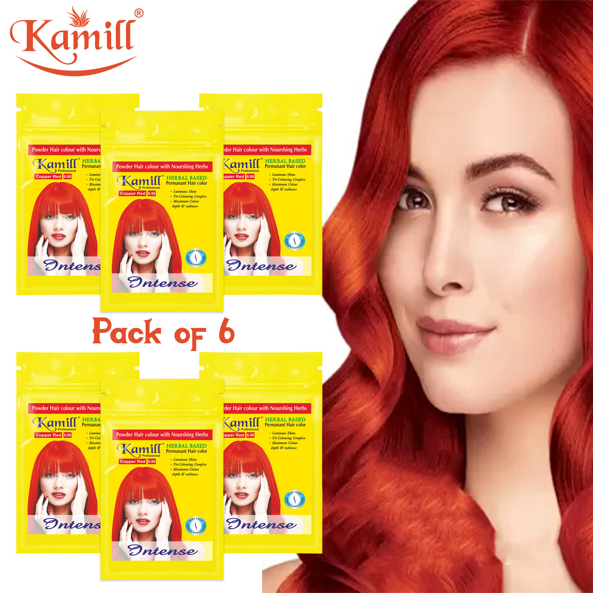 Kamill Copper Red Pouch Hair Color – 25 gm (Pack of 6)