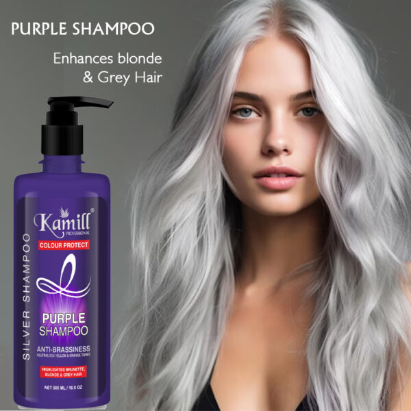 Kamill Professional Color Protect Purple or Silver Shampoo With Anti-Brassiness Formula (500 ml) - Image 4