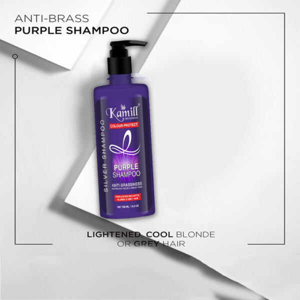 Kamill Professional Color Protect Purple or Silver Shampoo With Anti-Brassiness Formula (500 ml) - Image 2