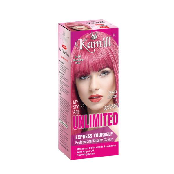 Kamill Shocking Pink Hair Color, Pink Hair Dye, Ammonia-Free Hair Color, Keratin Hair Color, Argan Oil Hair Color, Vibrant Hair Color, Salon Hair Color at Home, Long-Lasting Hair Color, Grey Coverage Hair Dye, Glossy Hair Color, Bold Hair Color 100 gm, Trendy Pink Hair Color, Kamill Hair Color for Men & Women, Professional Hair Color, Unique Hair Shades