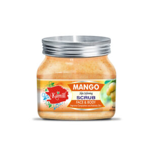 Mango scrub, skin softening scrub, body exfoliator, glowing skin, fruit facial scrub, natural skincare, tan removal scrub, Kamill mango facial