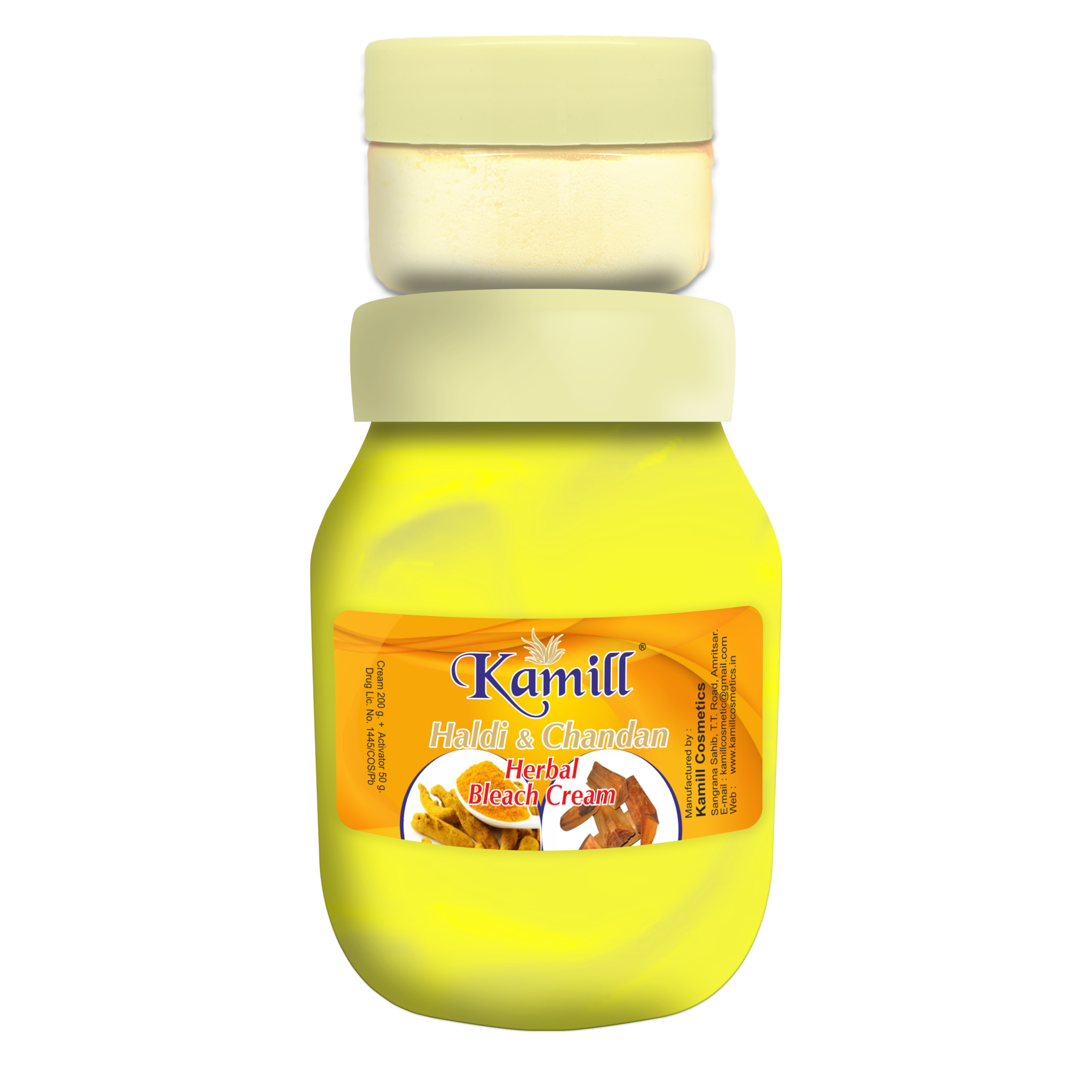Haldi Chandan Bleach, Kamill Cosmetics, Turmeric Sandalwood Bleach, Ayurvedic Skin Care, Professional Parlour Pack, Natural Tan Removal, Skin Brightening Bleach 250g.